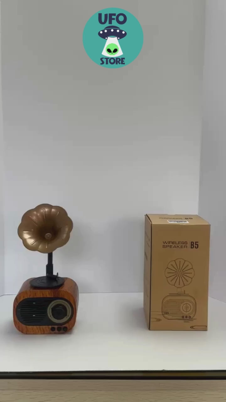 Parlante Vintage Bluetooth Recargable con Puerto USB