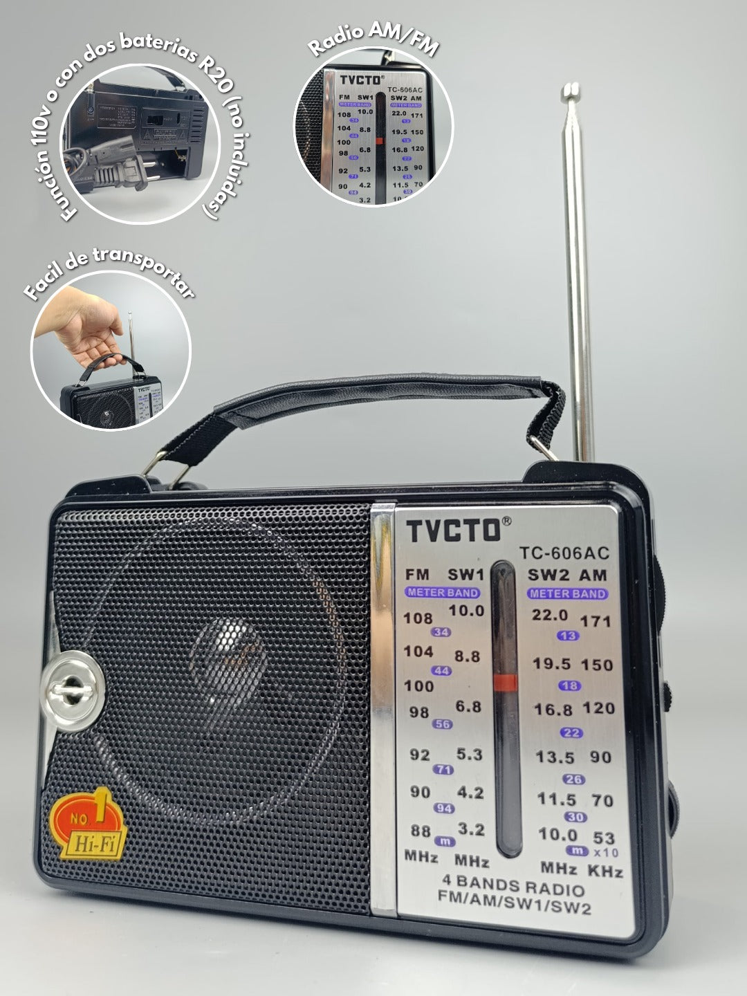 RADIO FM/AM TC-606AC 110V Y BATERIA