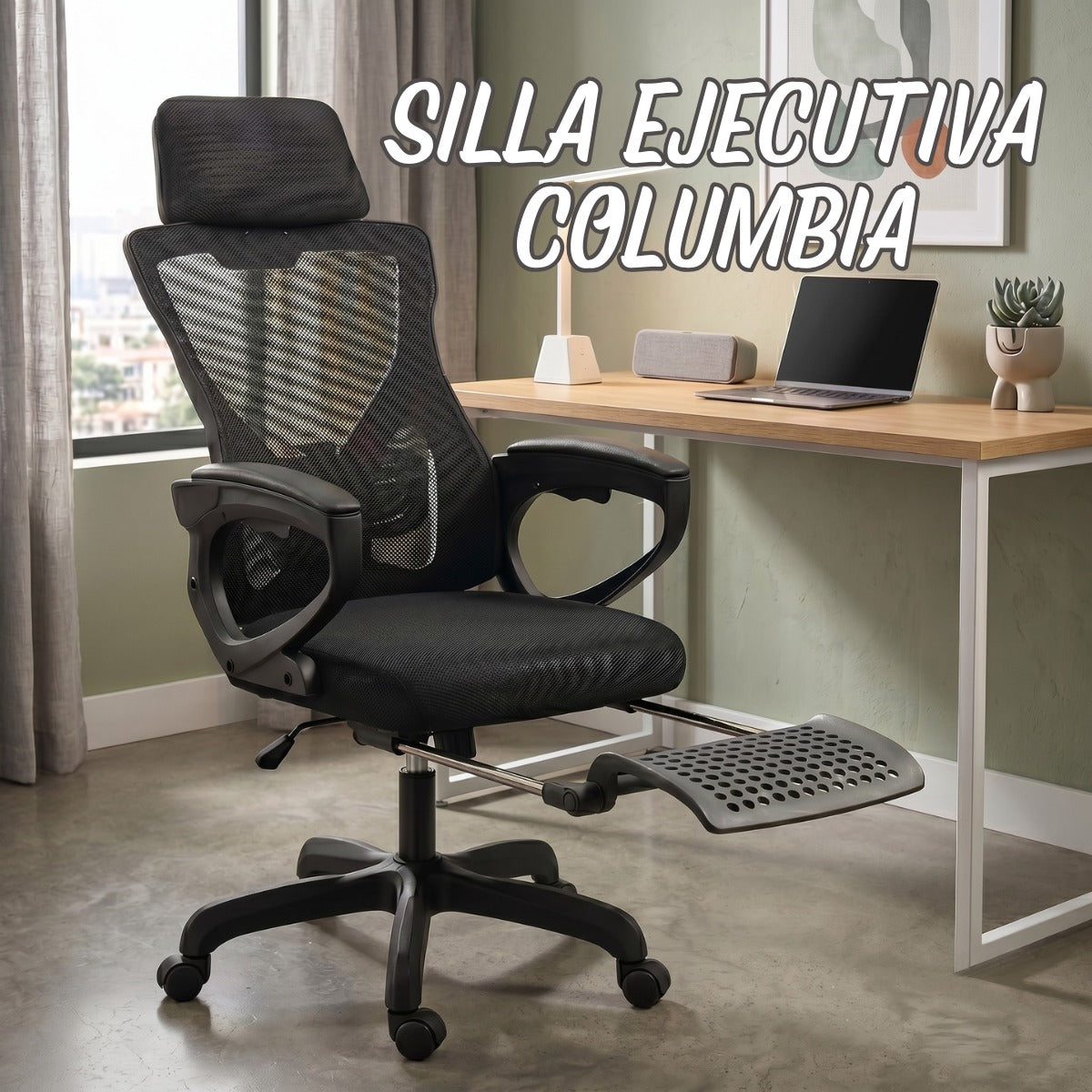 Silla Ejecutiva c/inclin y posa pie columbia
